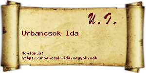 Urbancsok Ida névjegykártya