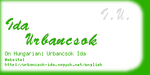 ida urbancsok business card